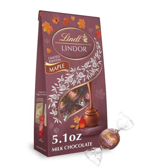 Lindt Lindor Maple Milk Chocolate Candy Truffles, Halloween Candy